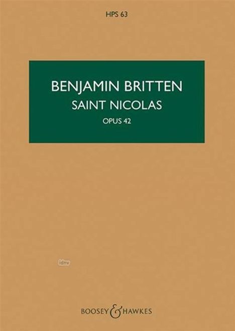 Benjamin Britten: Saint Nicolas op. 42, Noten