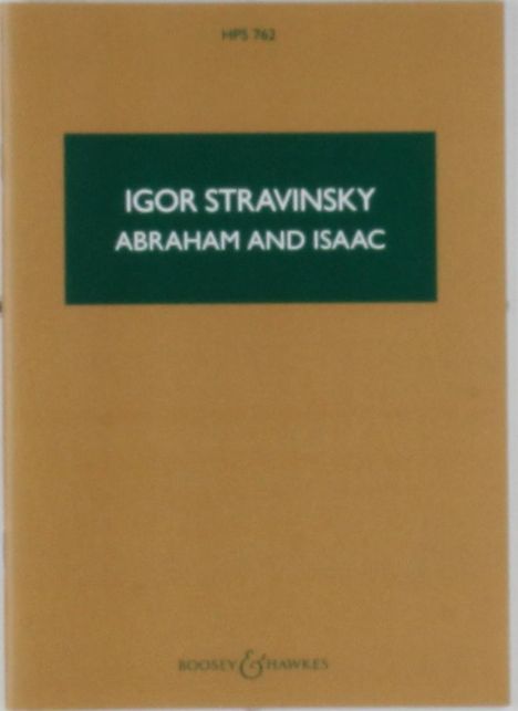 Igor Strawinsky: Abraham und Isaac, Noten