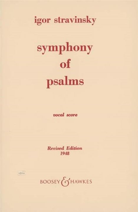 Igor Strawinsky: Psalmensymphonie, Klavierauszug, Noten