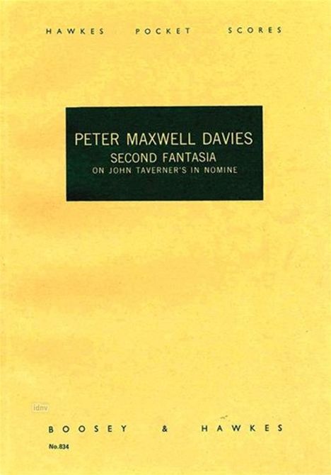 Peter Maxwell Davies: Second Fantasia on John Taverner's "In Nomine" (1964), Noten
