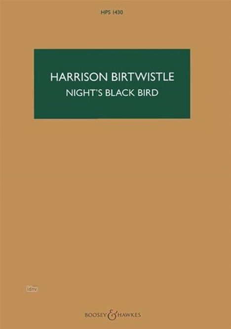 Harrison Birtwistle: Night's Black Bird, Noten