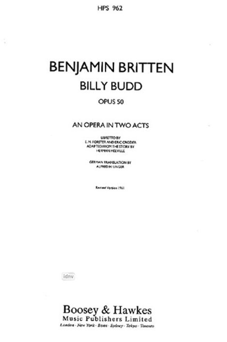 Benjamin Britten: Billy Budd op. 50 (1951 (1960)), Noten