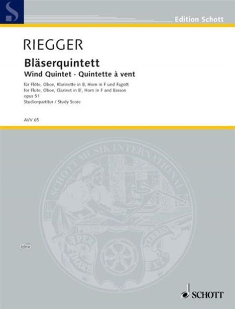 Wallingford Riegger: Bläserquintett op. 51, Noten