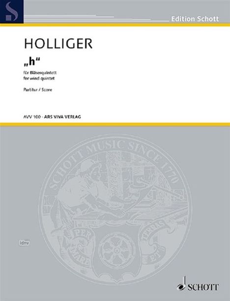 Heinz Holliger: "h", Noten