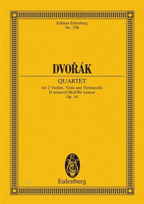 Streichquartett d-Moll op.34 B 75, Partitur, Noten