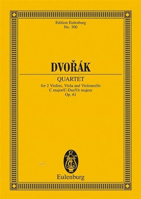 Antonin Dvorak: Streichquartett C-Dur, Noten