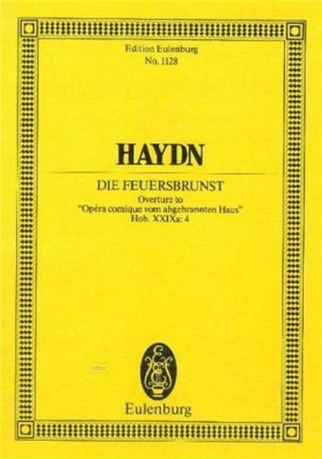 Joseph Haydn: Die Feuersbrunst Hob. XXIXb: A, Noten