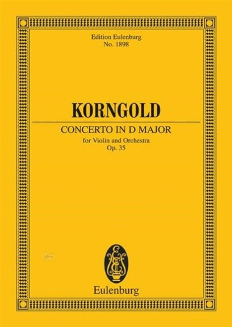 Erich Wolfgang Korngold: Konzert D-Dur op. 35 (1937 - 1939 (1945)), Noten