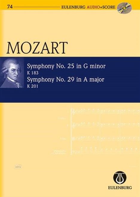 Wolfgang Amadeus Mozart: Sinfonie Nr. 25 g-Moll, Sinfonie Nr. 29 A-Dur KV 183 und KV 201, Noten