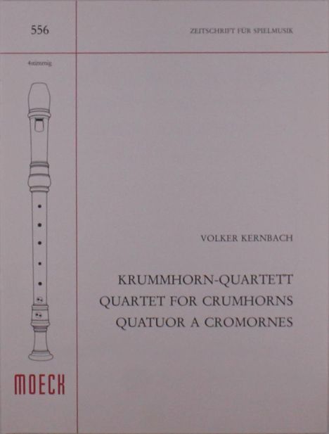 Volker Kernbach: Krummhorn-Quartett, Noten