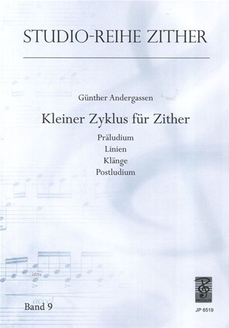 Günther Andergassen: Studio-Reihe Zither 9. Kleiner Zyklus für Zither, Noten