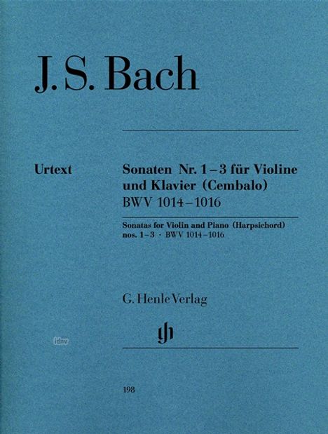 Sonaten Nr.1, 2, 3 für Violine und Klavier (Cembalo) - BWV 1014 (e-Moll), 1015 (A-Dur), 1016 (E-Dur),, Noten