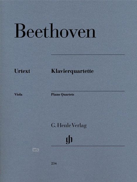 Klavierquartette, Violine, Viola, Violoncello und Klavier, Noten