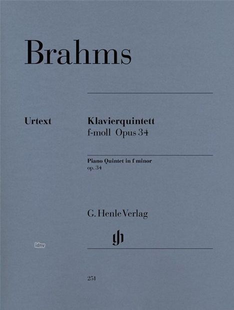 Klavierquintett f-Moll op.34, Klavier, 2 Violinen, Viola und Violoncello, Noten
