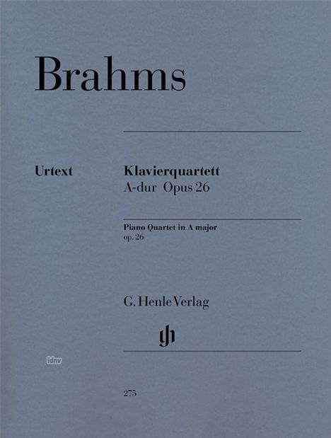 Klavierquartett A-Dur op.26, Klavier, Violine, Viola, Violoncello, Noten