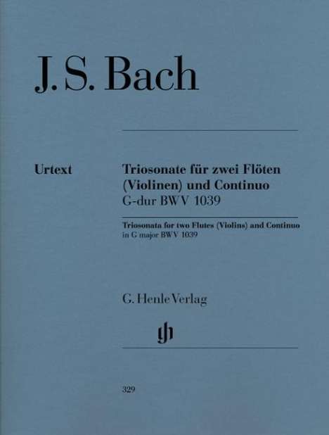 Triosonate für zwei Flöten und Continuo G-Dur BWV 1039, Noten