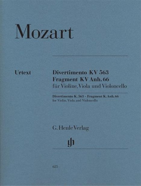 Wolfgang Amadeus Mozart: Streichtrio Es-Dur KV 563, Violine, Viola und Violoncello, Noten