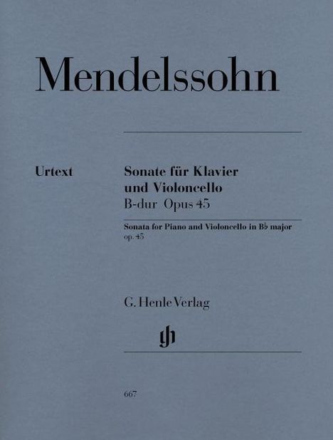 Mendelssohn Bartholdy, F: Sonate für Klavier und Violoncello, Noten