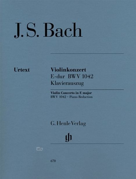 Violinkonzert E-Dur BWV 1042, Klavierauszug, Noten