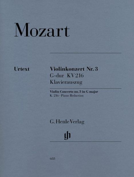 Mozart, Wolfgang Amadeus - Violinkonzert Nr. 3 G-dur KV 216 (Klavierauszug), Noten