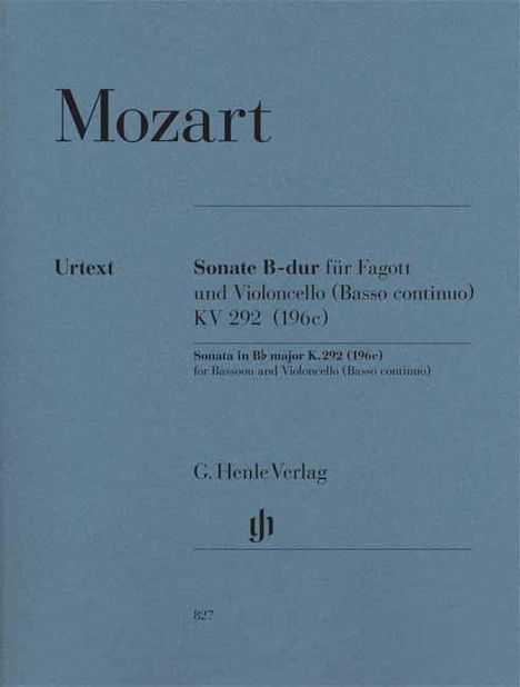 Wolfgang Amadeus Mozart: Sonate B-Dur KV 292 (196c), Noten