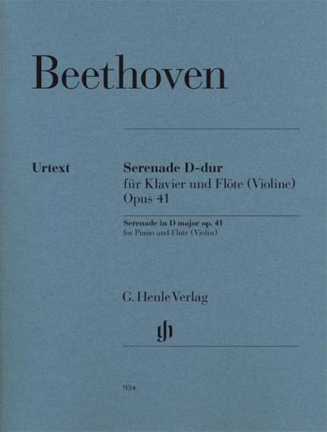 Beethoven, L: Serenade D-dur für Klavier und Flöte (Violine), Buch