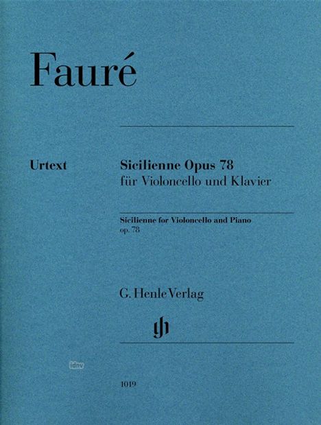 Sicilienne op.78, Violoncello und Klavier, Klavierpartitur u. Violoncellostimme, Noten