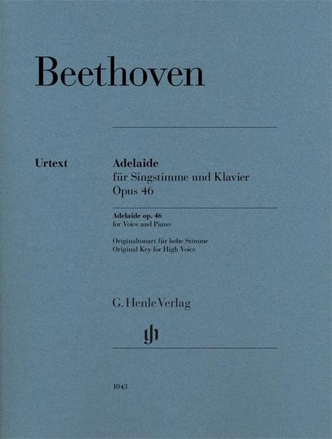 Adelaide für Singstimme und Klavier Opus 46, Noten