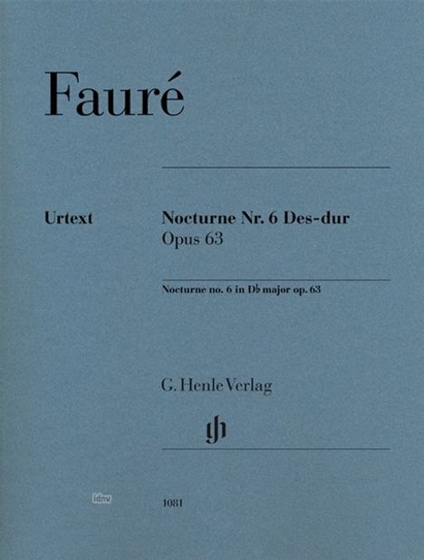 Fauré, G: Nocturne Nr. 6 Des-dur Opus 63, Buch
