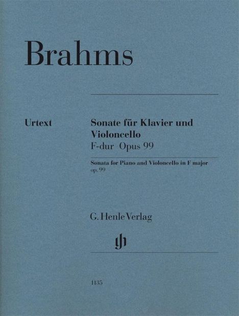 Johannes Brahms (1833-1897): Sonate für Klavier und Violoncello F-dur Opus 99, Buch