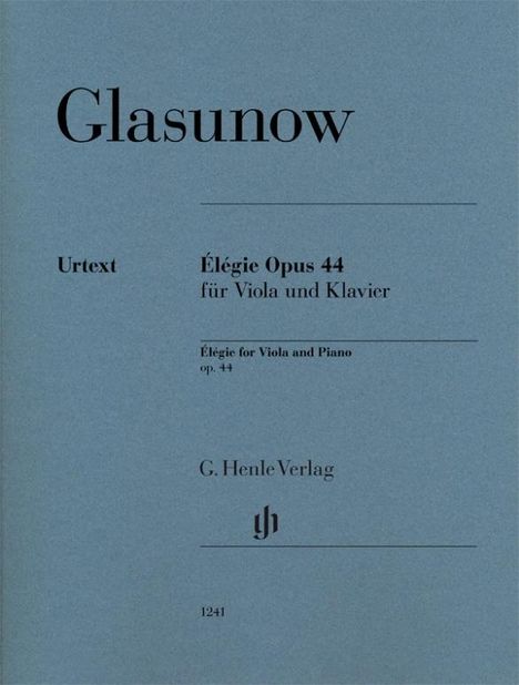Alexander Glasunow: Élégie op 44 für Viola und Klavier, Noten