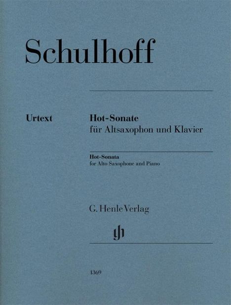 Erwin Schulhoff (1894-1942): Hot-Sonate für Altsaxophon und Klavier, Urtext, Buch