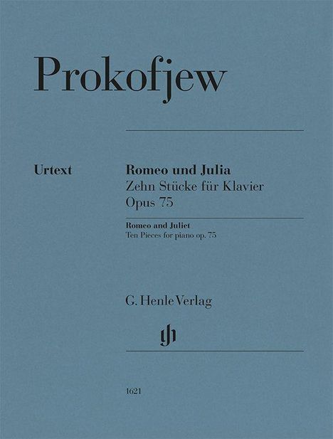 Prokofjew, Romeo und Julia, Zehn Stücke für Klavier, Opus 75, G. Henle Verlag, blaues Cover.