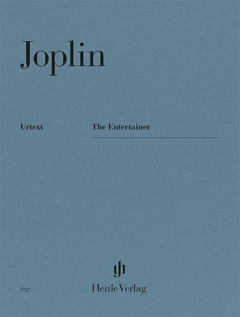 Text: "Joplin", "Urtext", "The Entertainer", "HenleVerlag". Blaues Cover, schlichtes Design, Verlagssymbol unten.