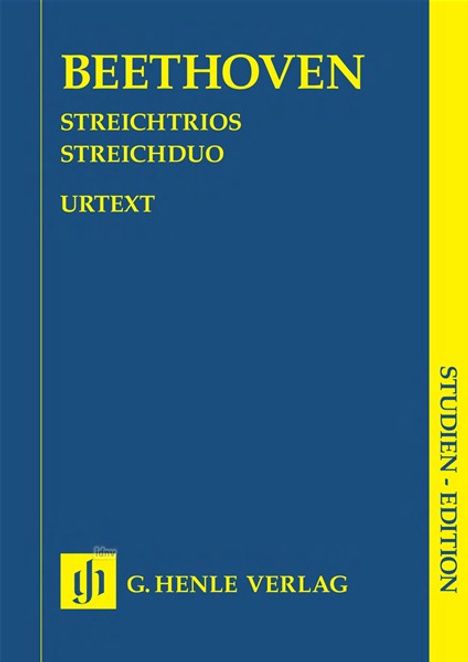 Ludwig van Beethoven: Streichtrios op. 3, 8 und 9 und Streichduo WoO 32, Studien-Edition, Noten