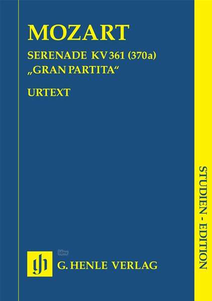 Serenade B-Dur KV 361 (370a) (Gran Partita), für 12 Bläser u. Kontrabass, Partitur, Noten