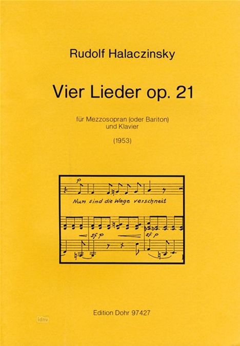 Rudolf Halaczinsky: Vier Lieder op. 21, Noten