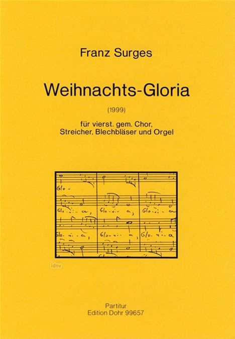 Weihnachts-Gloria, Noten