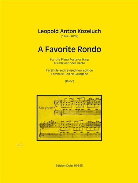 Leopold Anton Kozeluch: A favorite Rondo o.op., Noten