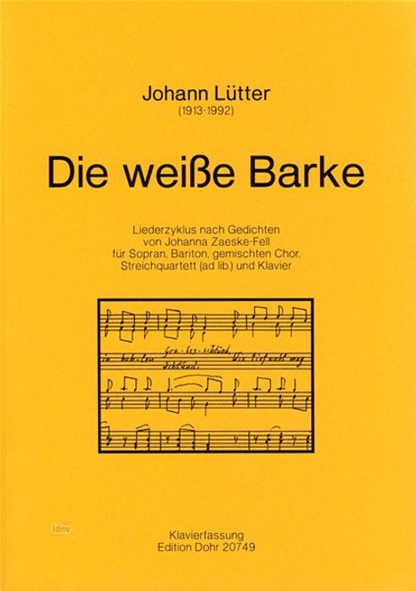 Die weiße Barke, Noten