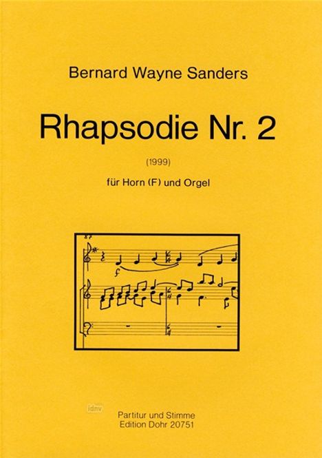 Bernard Wayne Sanders: Rhapsodie Nr. 2, Noten