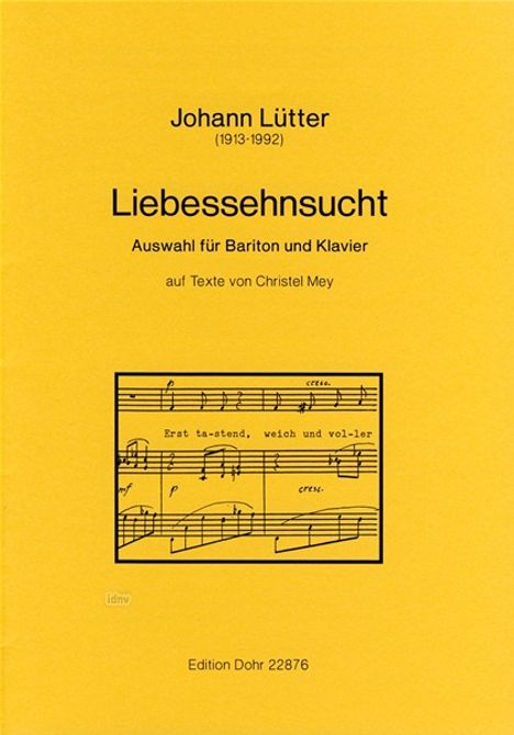 Liebessehnsucht, Noten