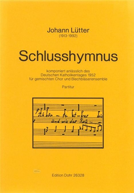 Johann Lütter: Schlusshymnus für gemischten C, Noten