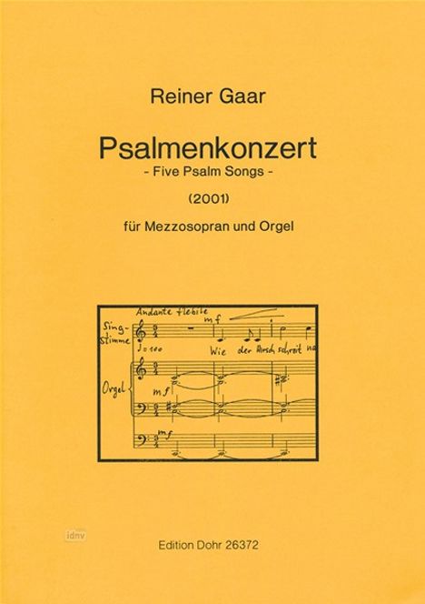 Psalmenkonzert, Noten