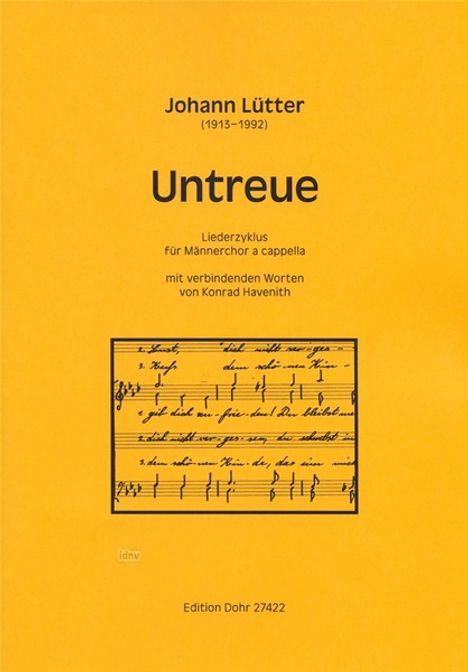 Untreue für Männerchor a cappella, Noten