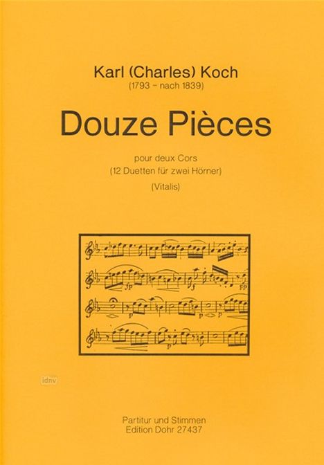 Karl Koch (Charles): Douze Pieces pour deux Cors, Noten