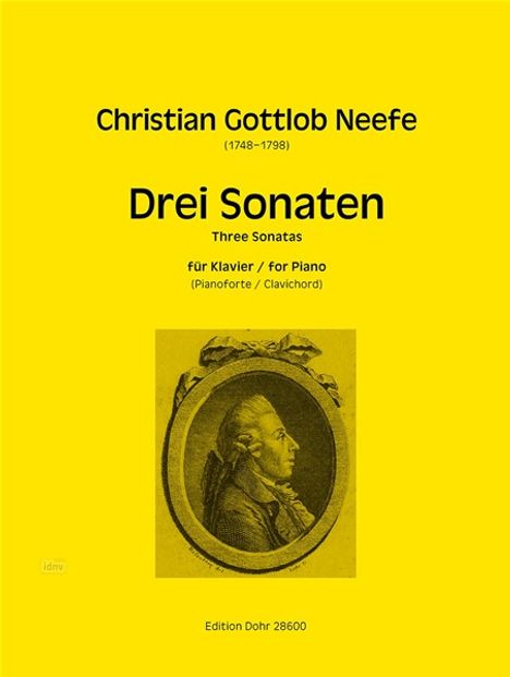 Christian Gottlob Neefe: Drei Sonaten, Noten