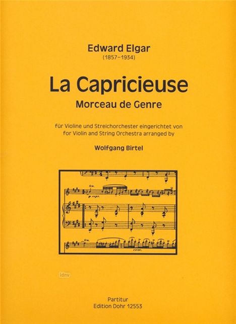 Edward Elgar: La Capricieuse für Violine und Streichorchester op. 17, Noten