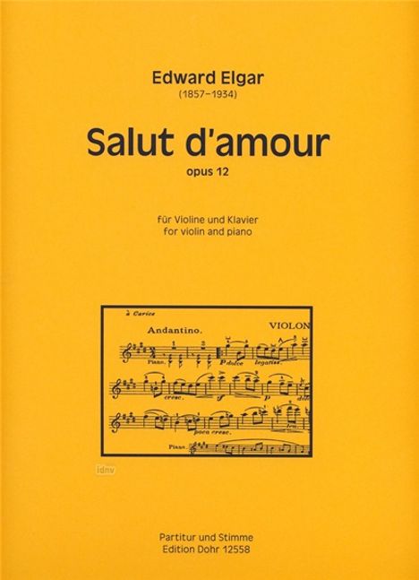 Edward Elgar: Salut d'amour für Violine und Klavier op. 12, Noten