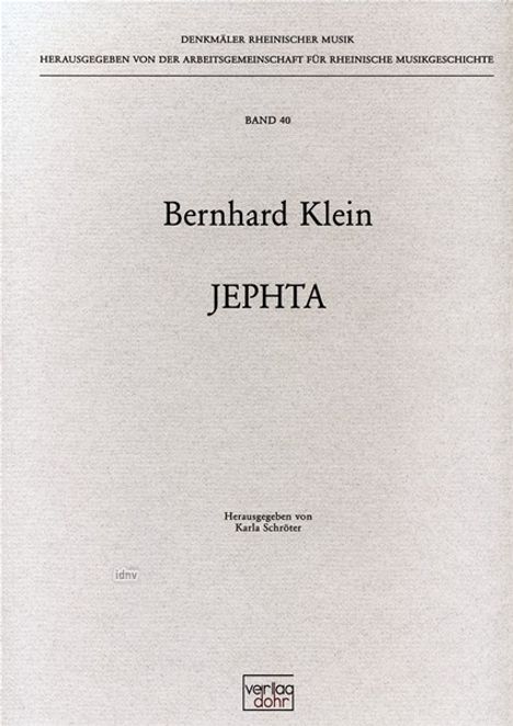 Bernhard Klein: Jephta, Noten